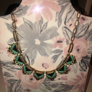 Stella & Dot turquoise gold necklace